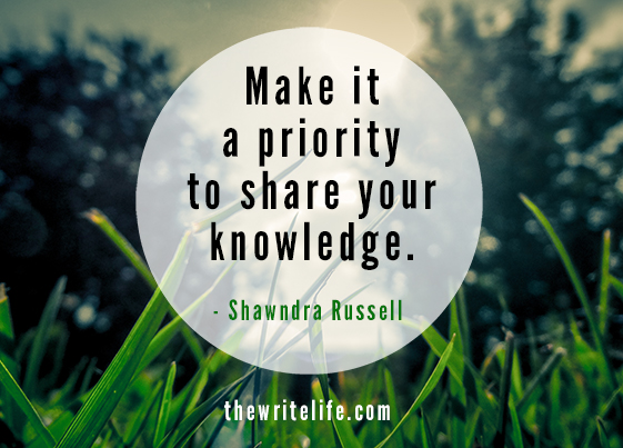 Make it a priority to share your knowledge