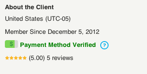 Image: oDesk Client that is Payment Verified