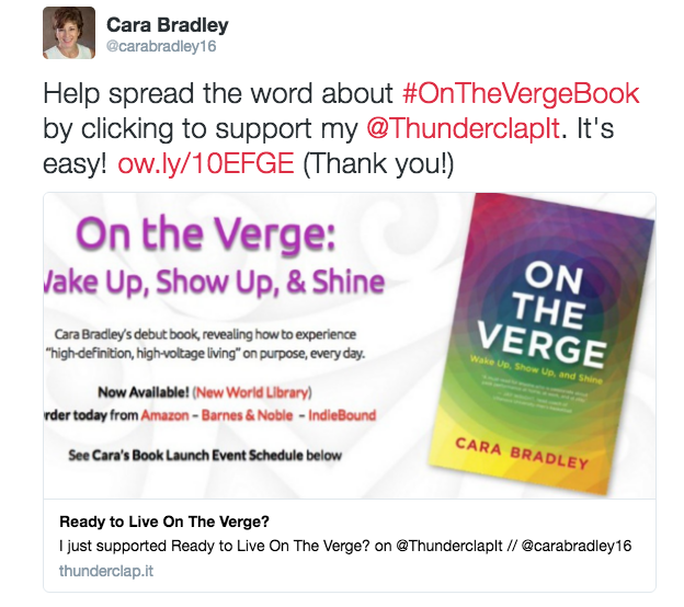 Cara Thunderclap tweet