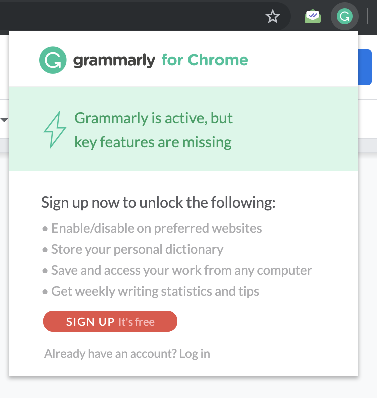 is grammarly extension free