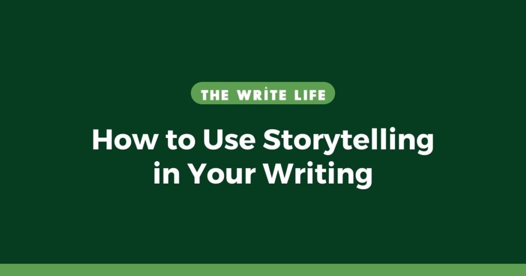 title card for how to use storytelling in writing