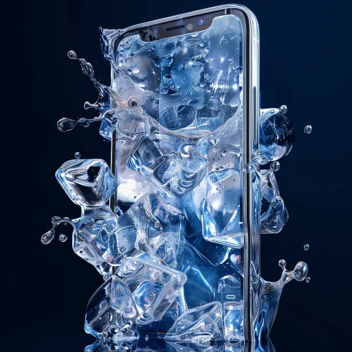 a smartphone being described as cold as ice as a way to infuse writing with tactile detail